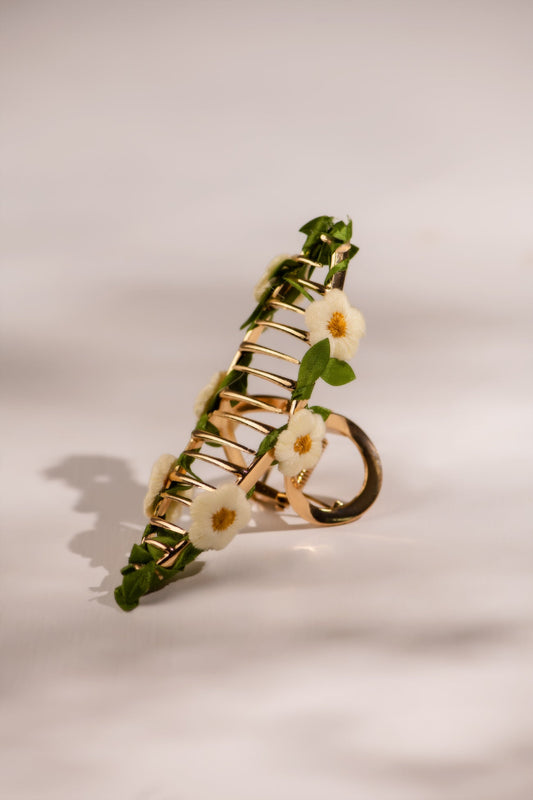 BTW - METALLIC FLORAL SCRUNCHIE