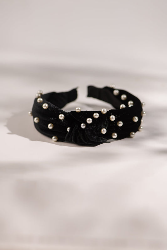BTW - BLACK KNOTTED PEARL HEADBAND