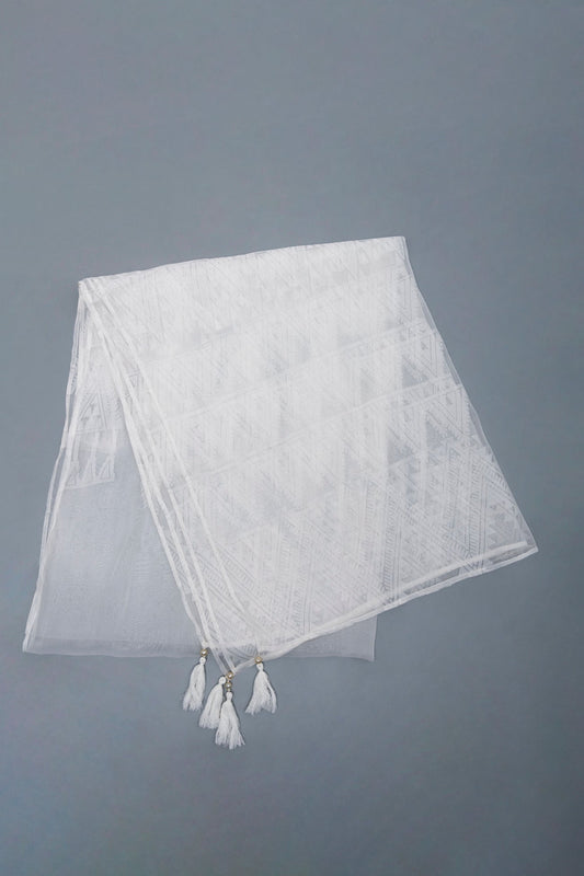 BTW - ORGENZA JACQUARD WHITE DUPTTA