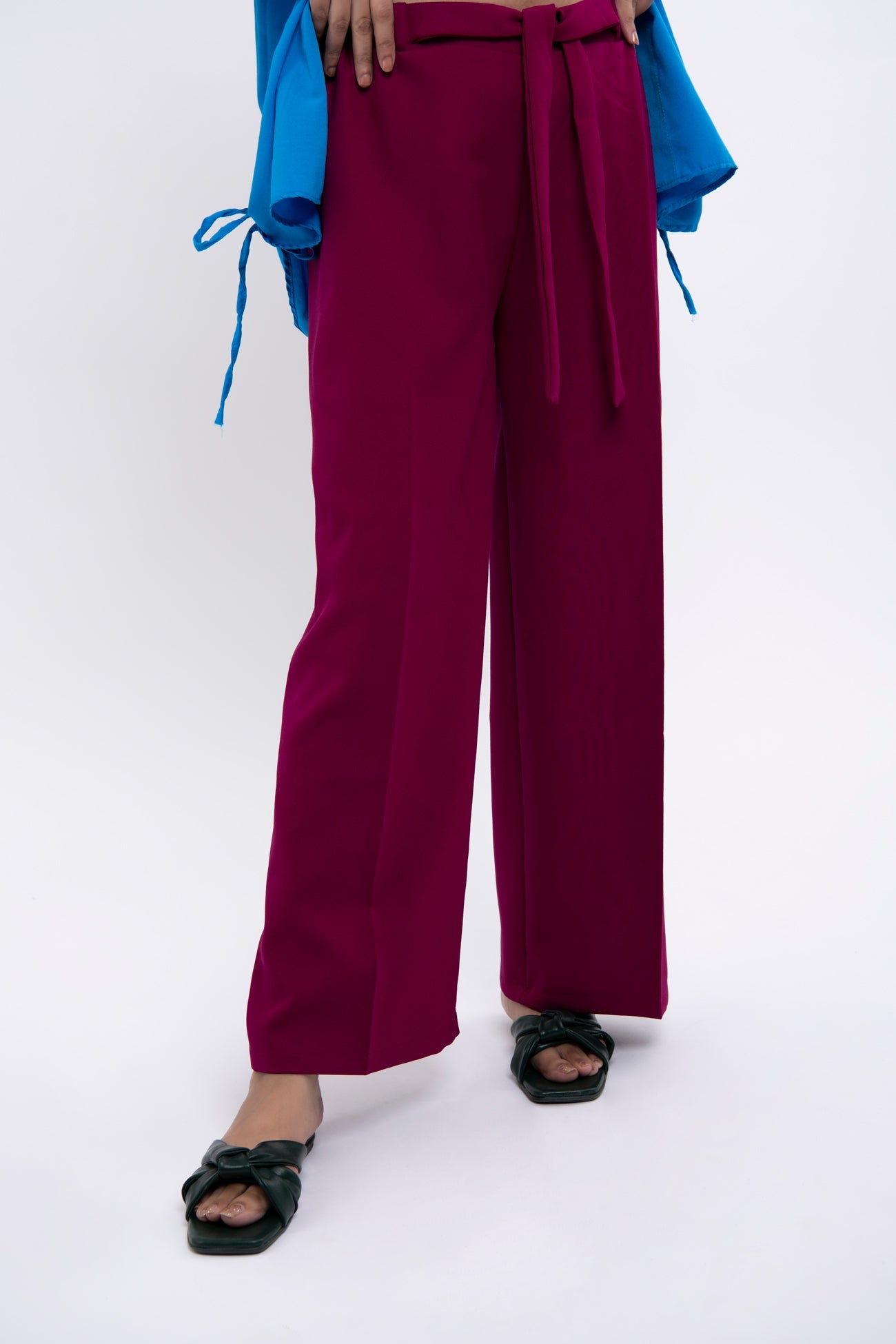 BTW - WIDE LEG BELTED TROUSERS