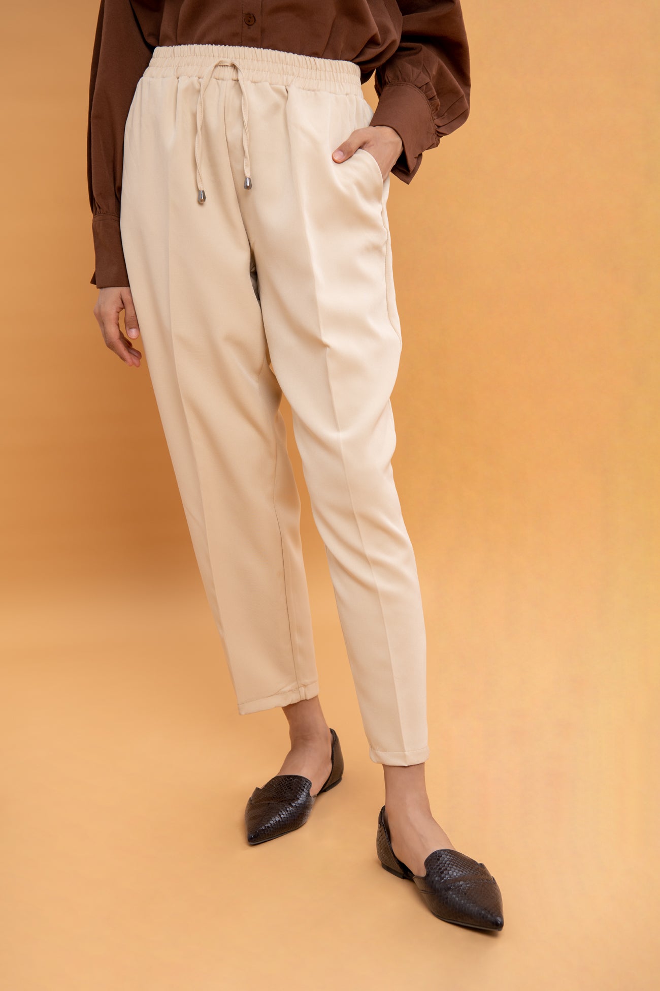 BTW - LINEN HIGH WAIST TROUSER