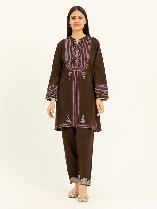 2 Piece Khaddar Suit-Embroidered (Pret)