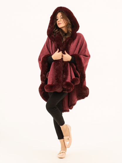 Limelight - Hooded Fur Cape Shawl