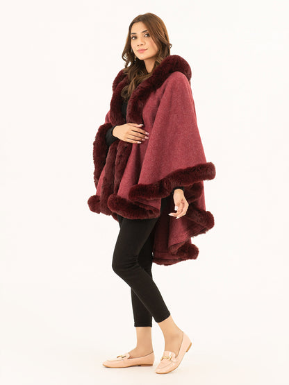 Limelight - Hooded Fur Cape Shawl