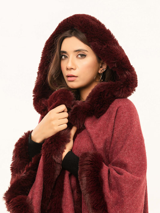 Limelight - Hooded Fur Cape Shawl