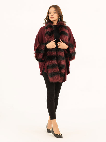 Two Tone Fur Cape Shawl