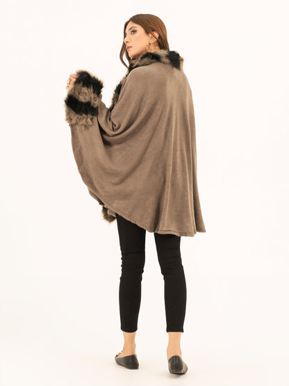 Limelight - Two Tone Fur Cape Shawl