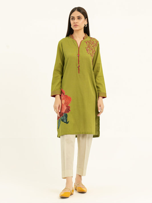 Khaddar Shirt-Embroidered (Pret)