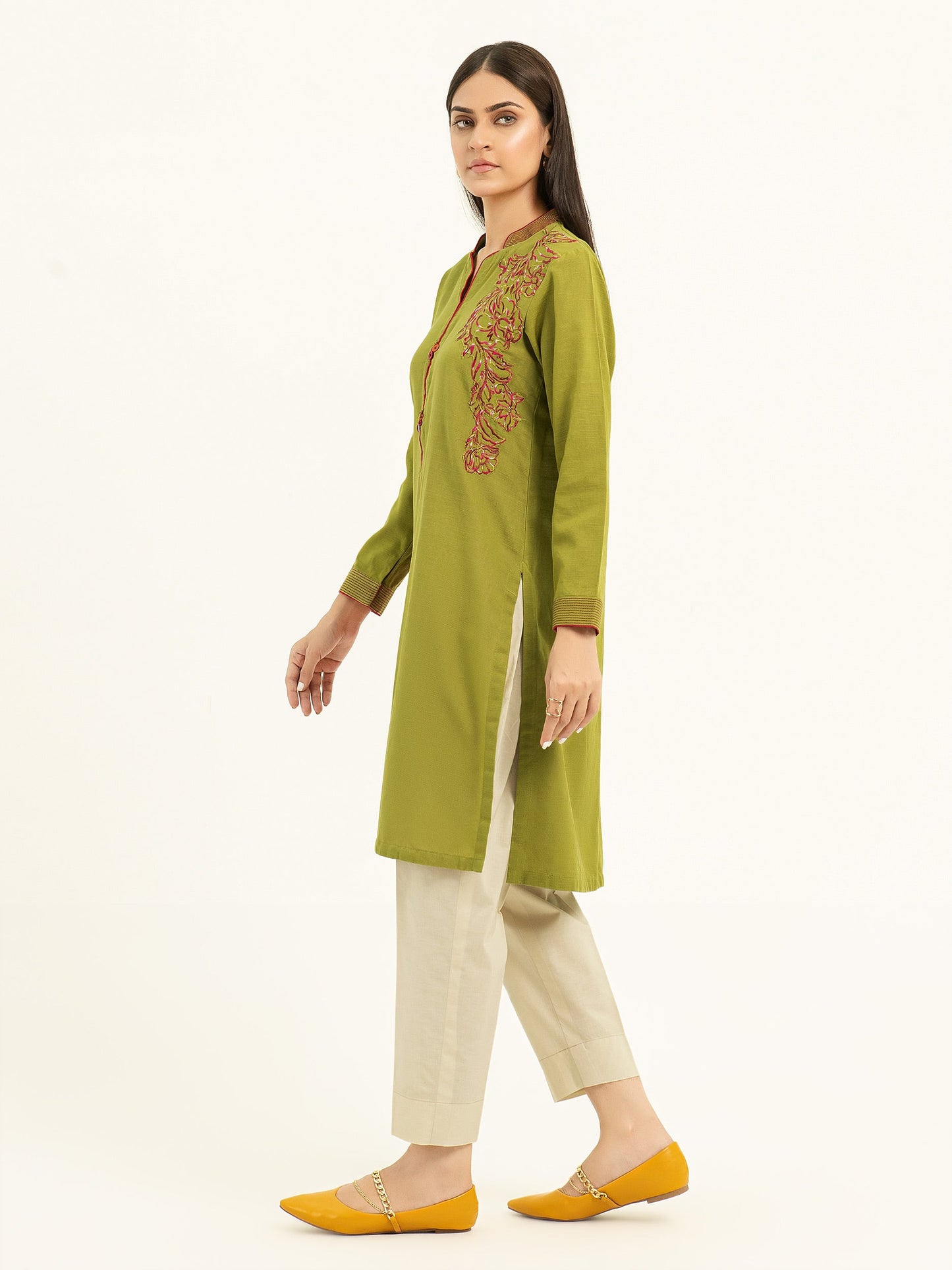 Khaddar Shirt-Embroidered (Pret)