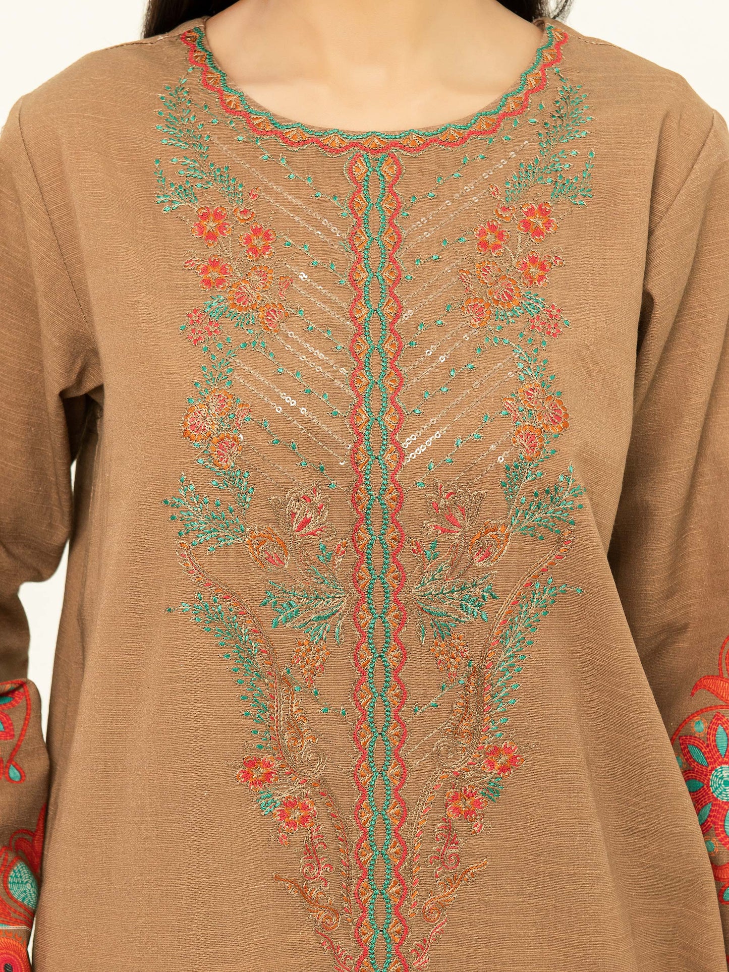 Khaddar Shirt-Embroidered (Pret)