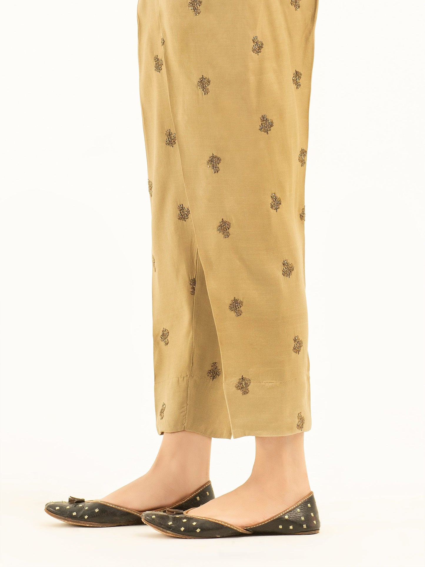 Embroidered Silk Trousers