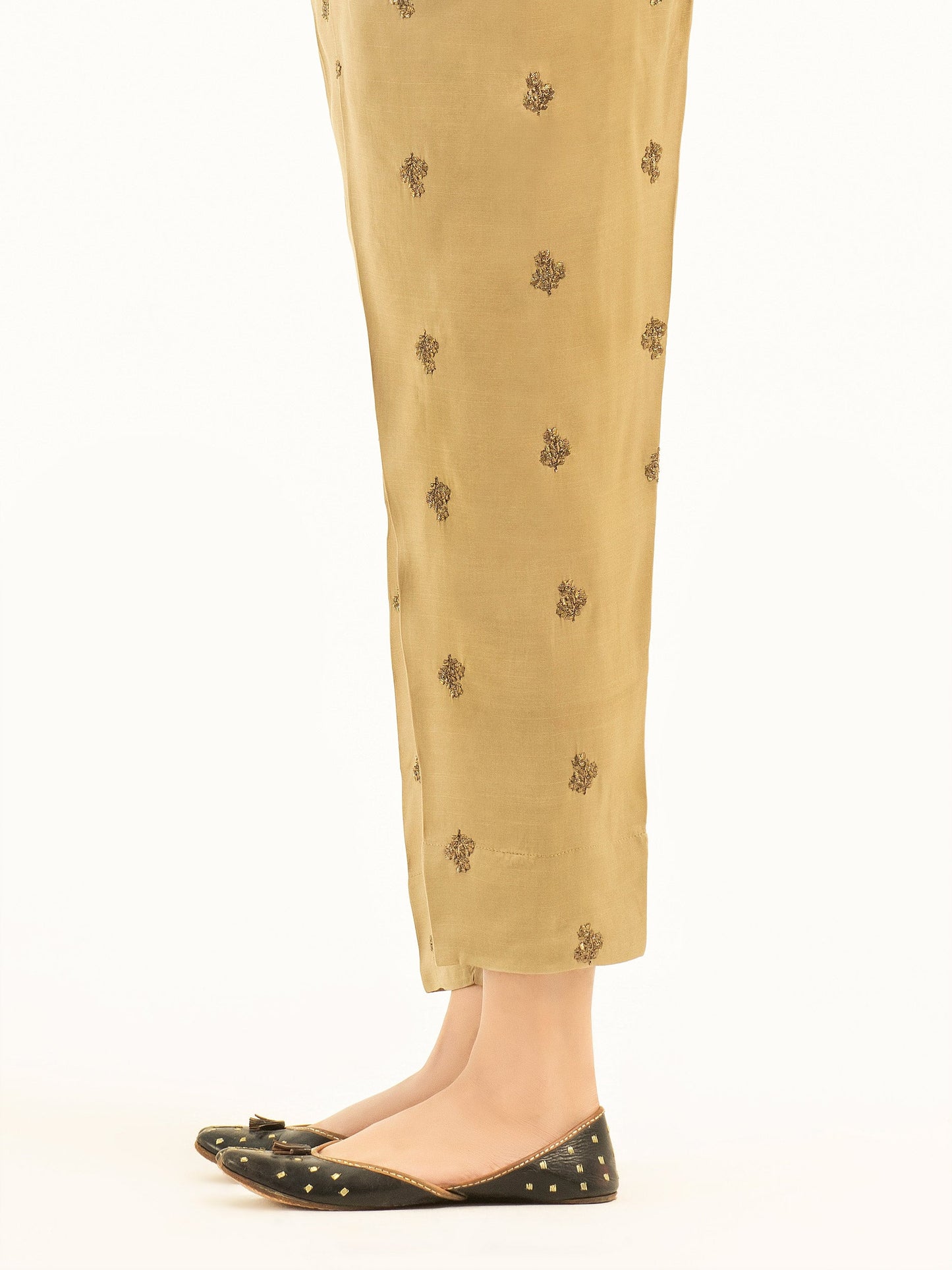 Embroidered Silk Trousers