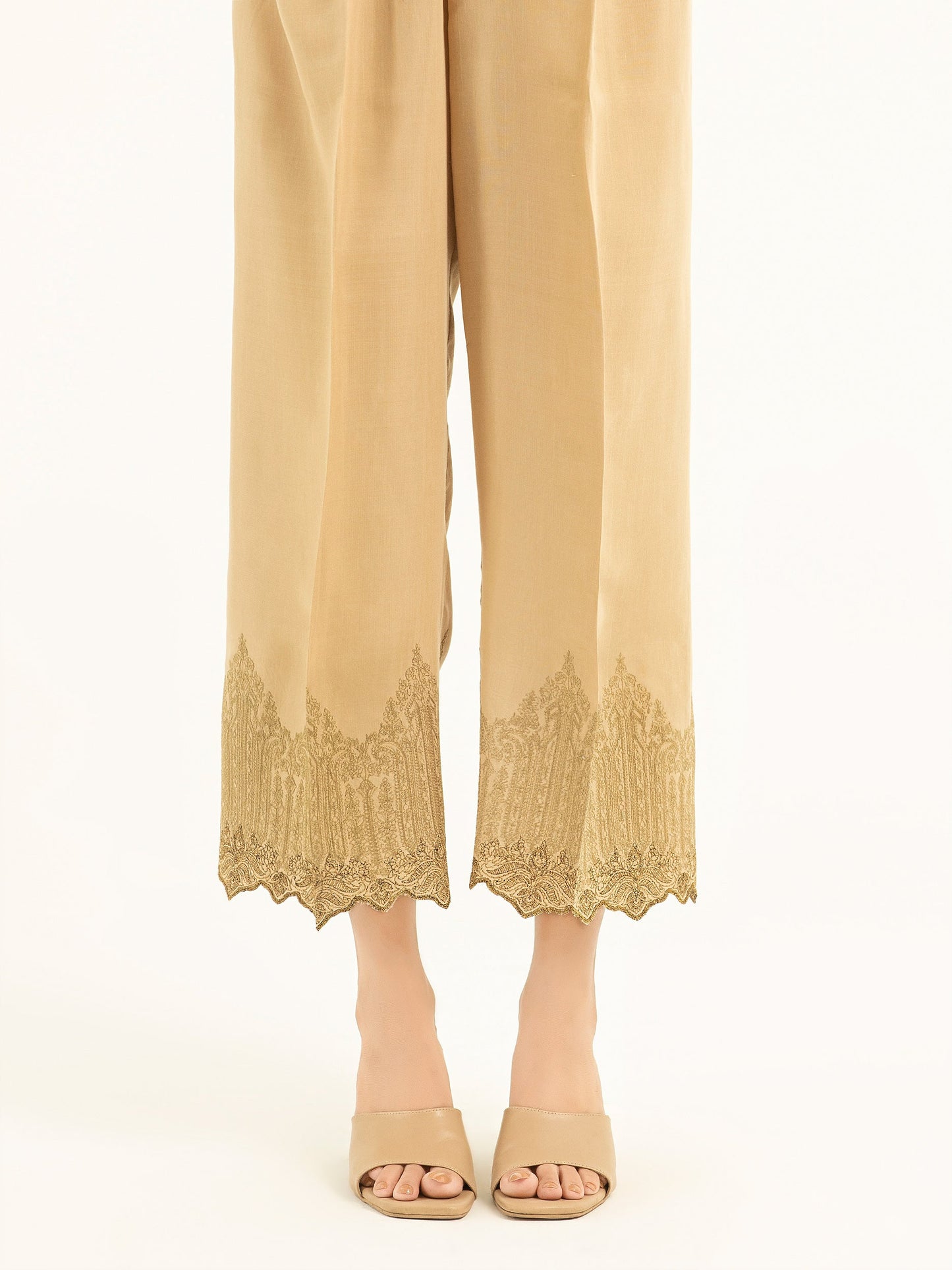 Embroidered Silk Trousers