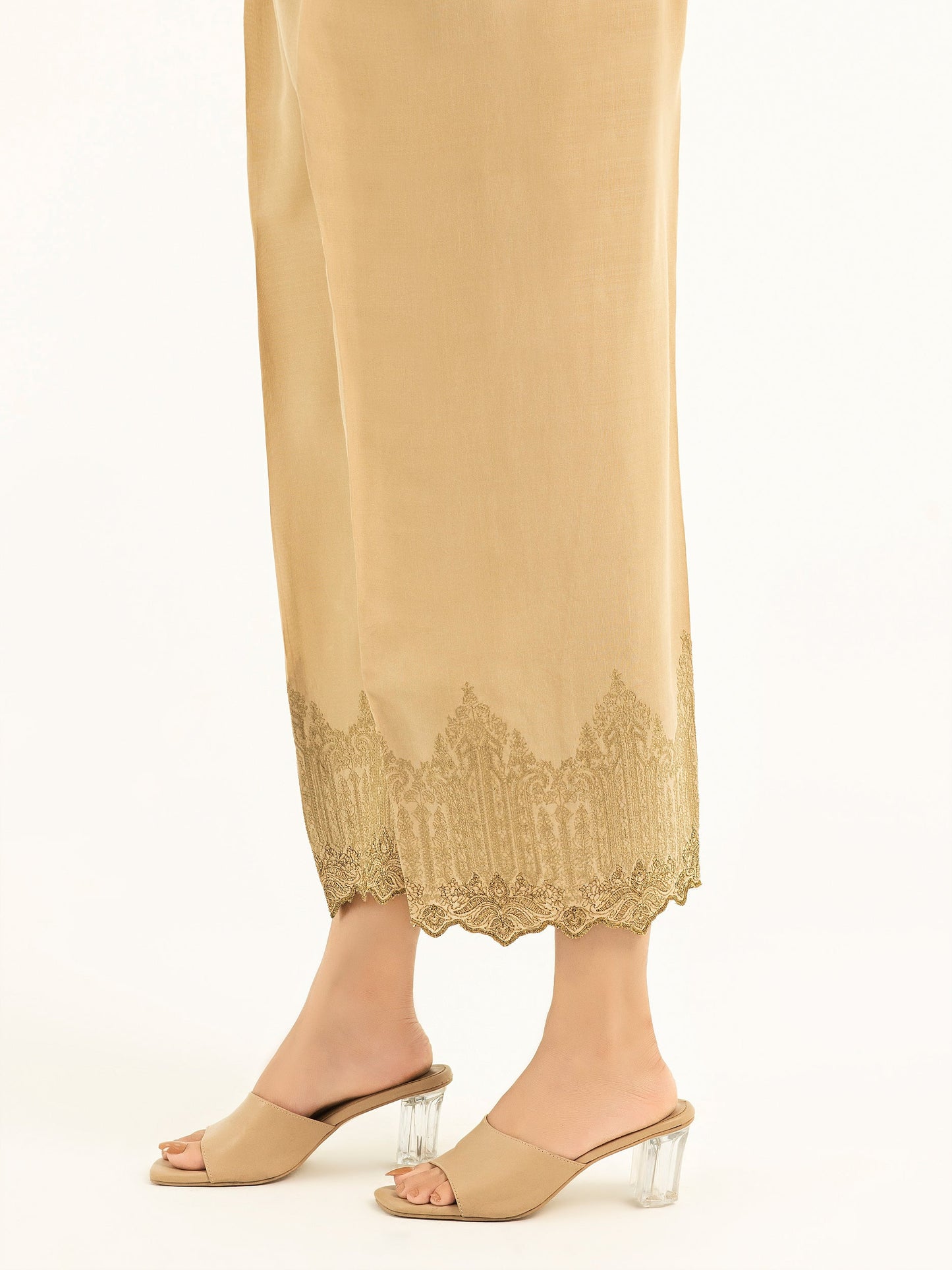 Embroidered Silk Trousers