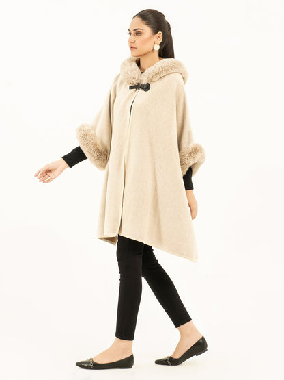 Hooded Fur Cape Shawl