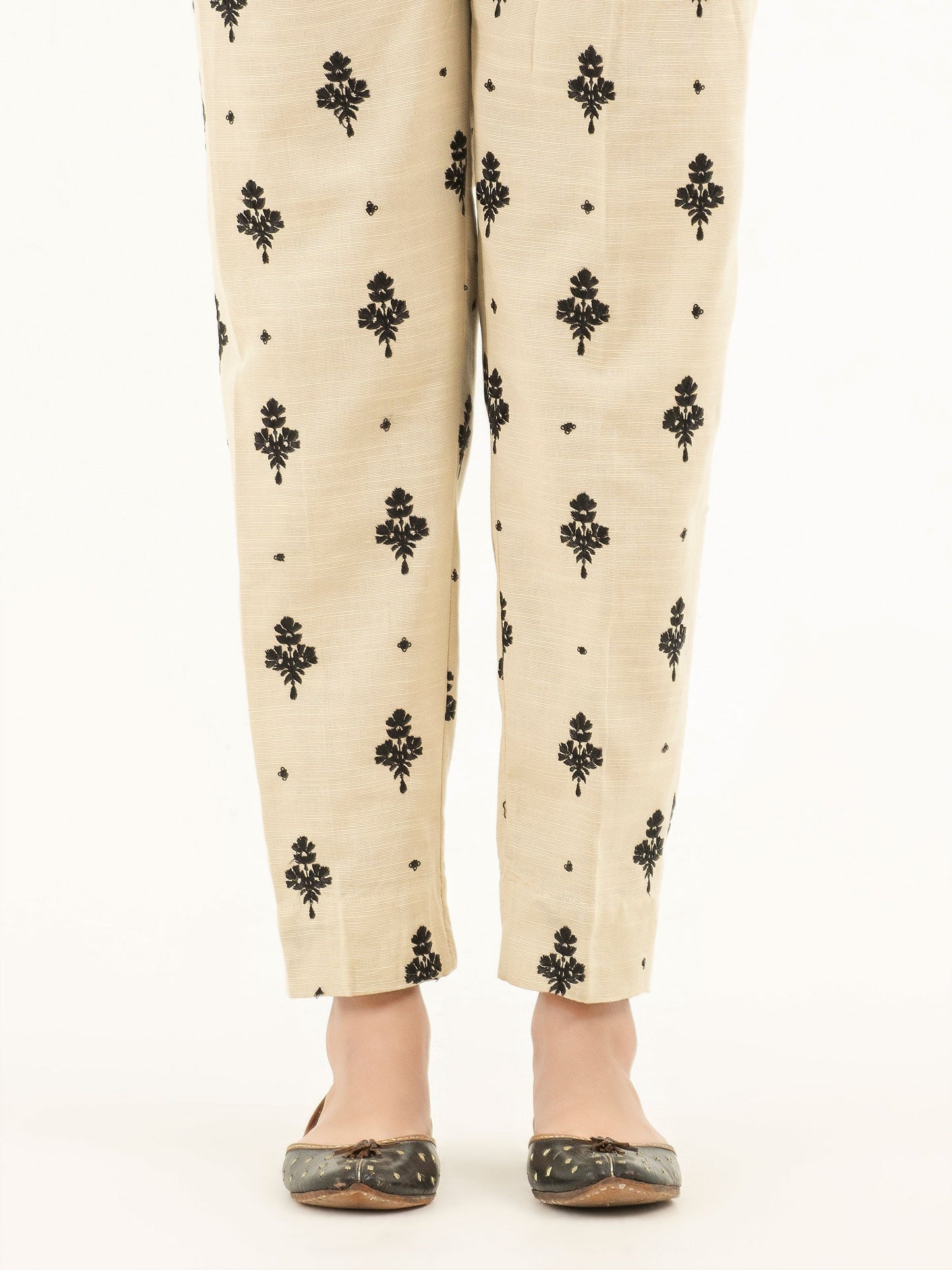 Embroidered Khaddar Trousers