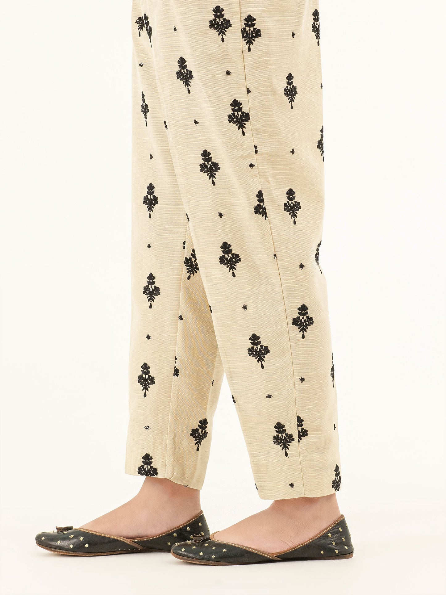Embroidered Khaddar Trousers
