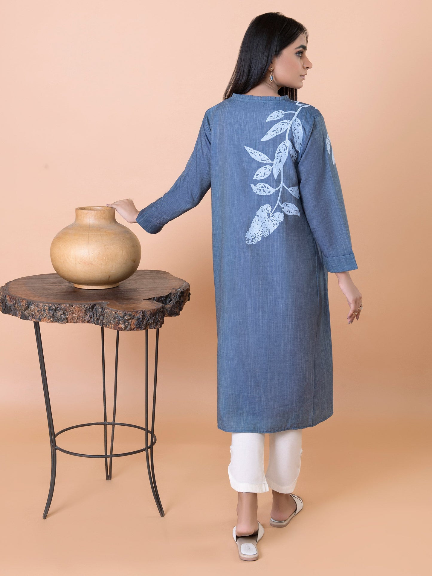 Denim Shirt-Embroidered (Pret)