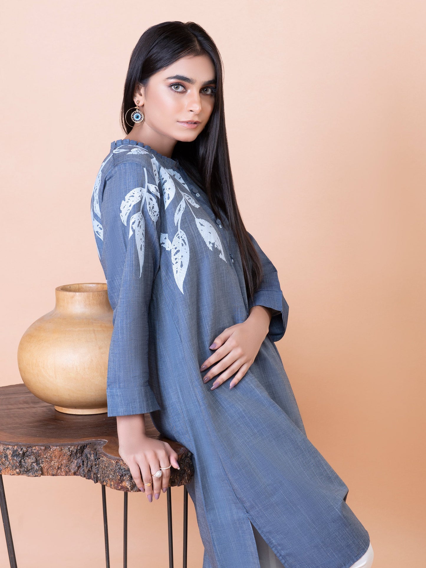 Denim Shirt-Embroidered (Pret)