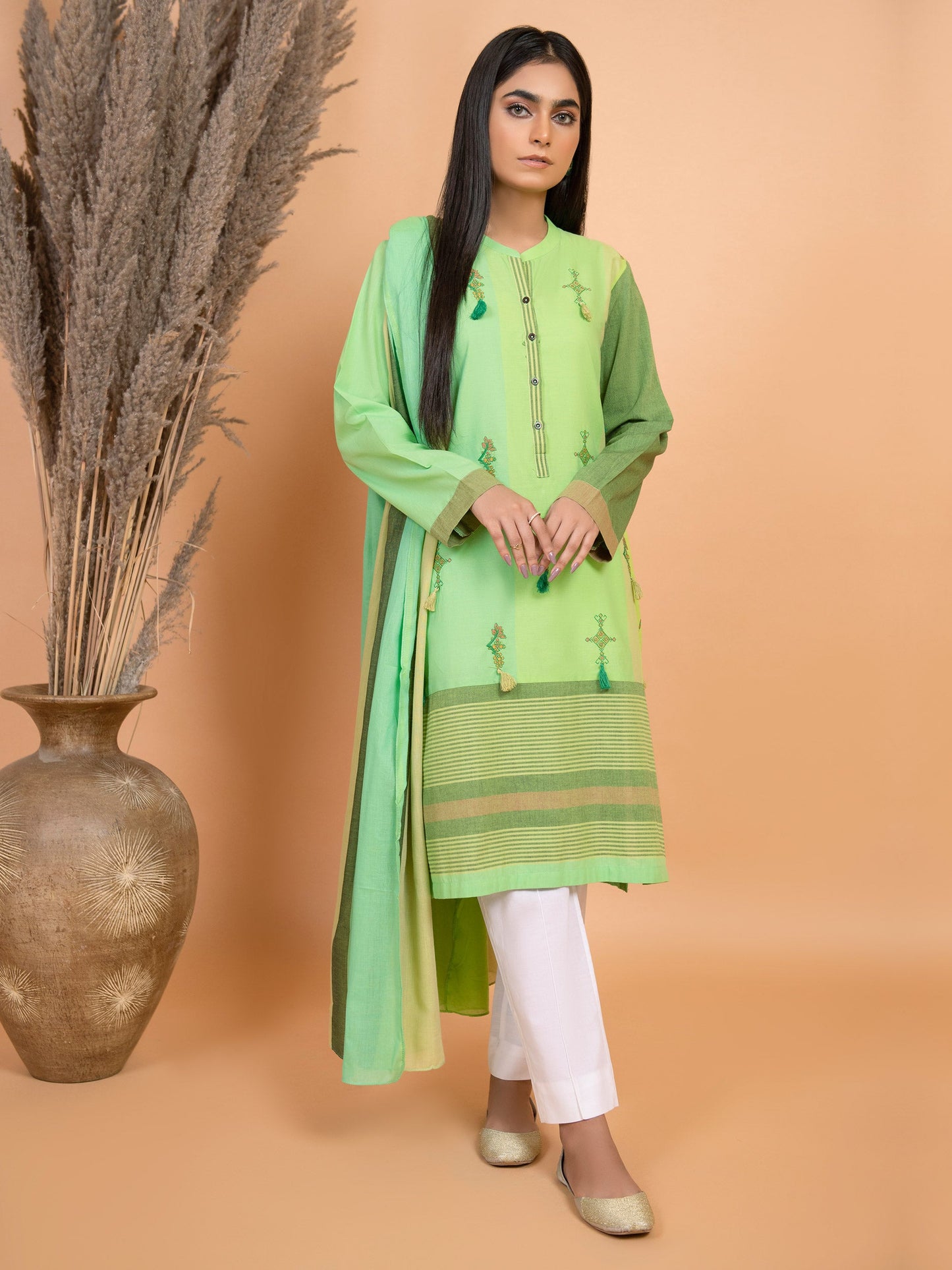 Limelight - 2 Piece Yarn Dyed Suit-Embroidered (Pret)