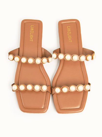 Limelight - Pearl Double Strap Flats