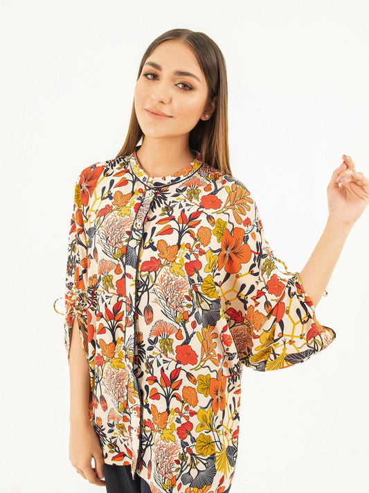 Printed Button Down Top