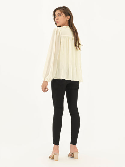 Limelight - Ribbed Chiffon Top