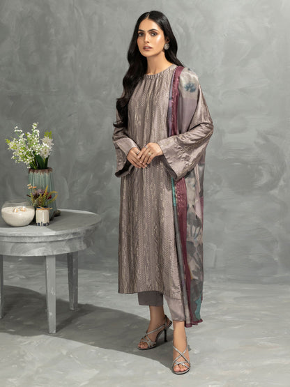 3 Piece Silk Suit-Embroidered (Pret)