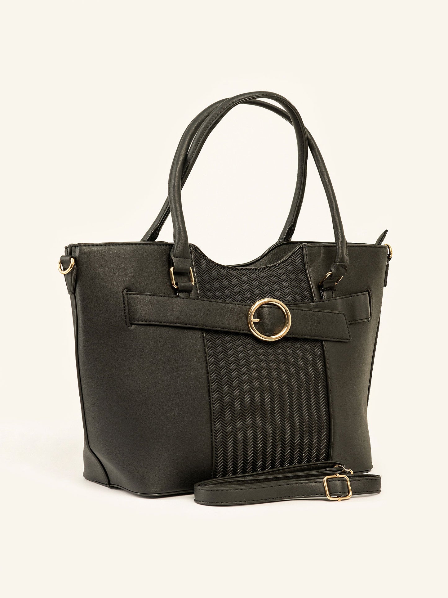 Buckled Strap Tote Bag