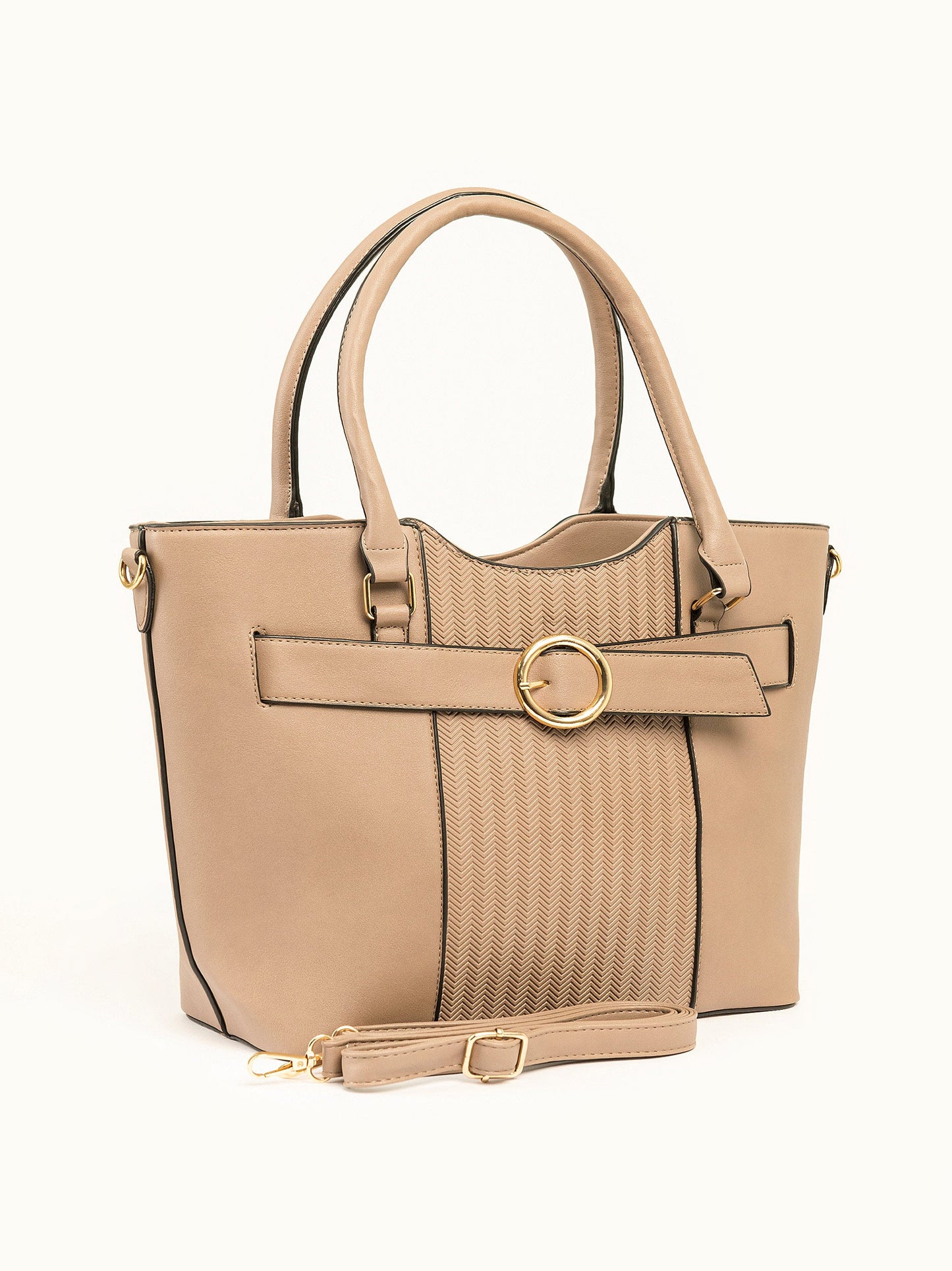 Buckled Strap Tote Bag