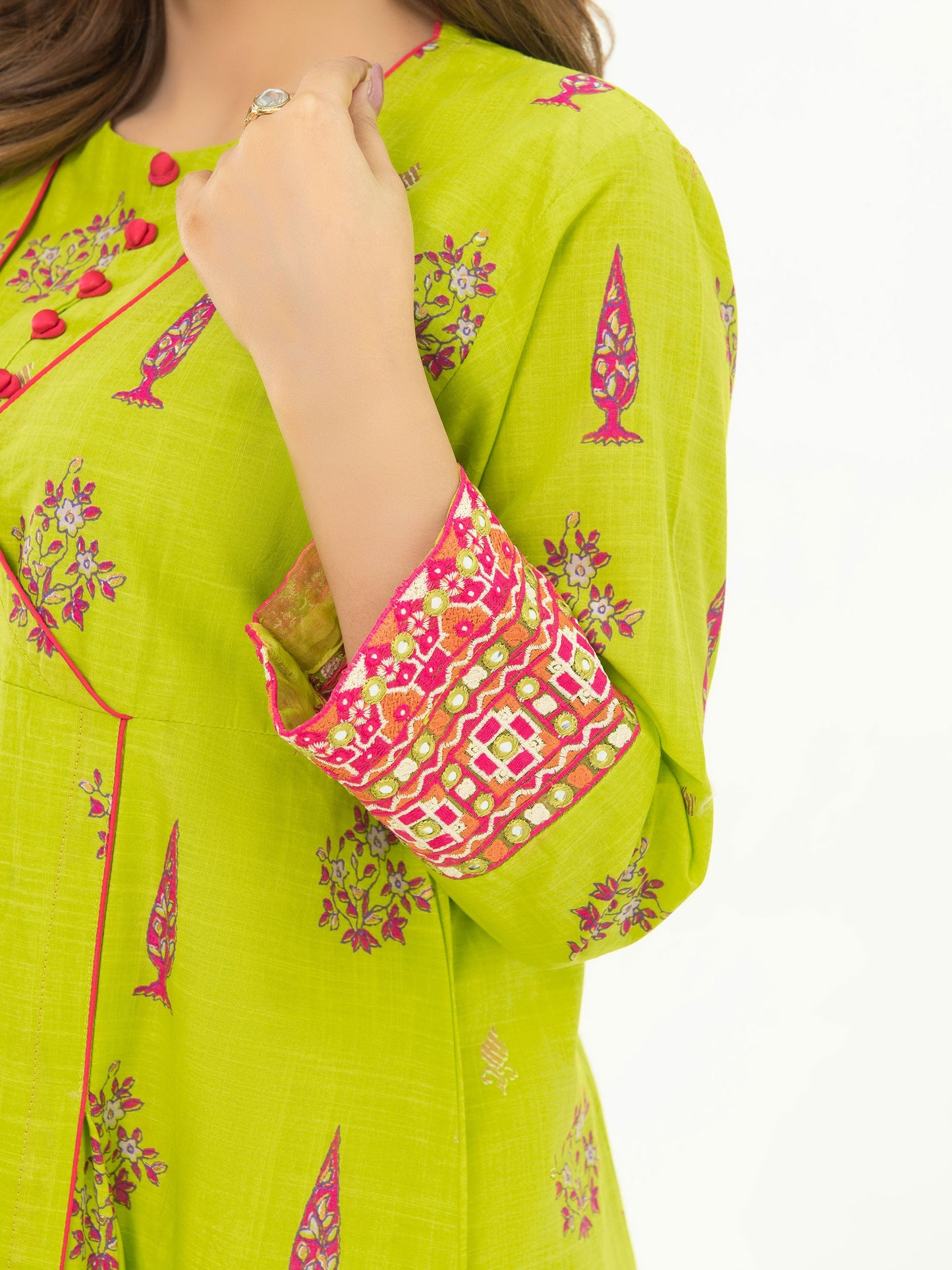 Lawn Angrakha-Embroidered (Pret)