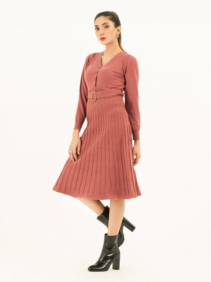 Limelight - Belted Bodycon Sweater Dress