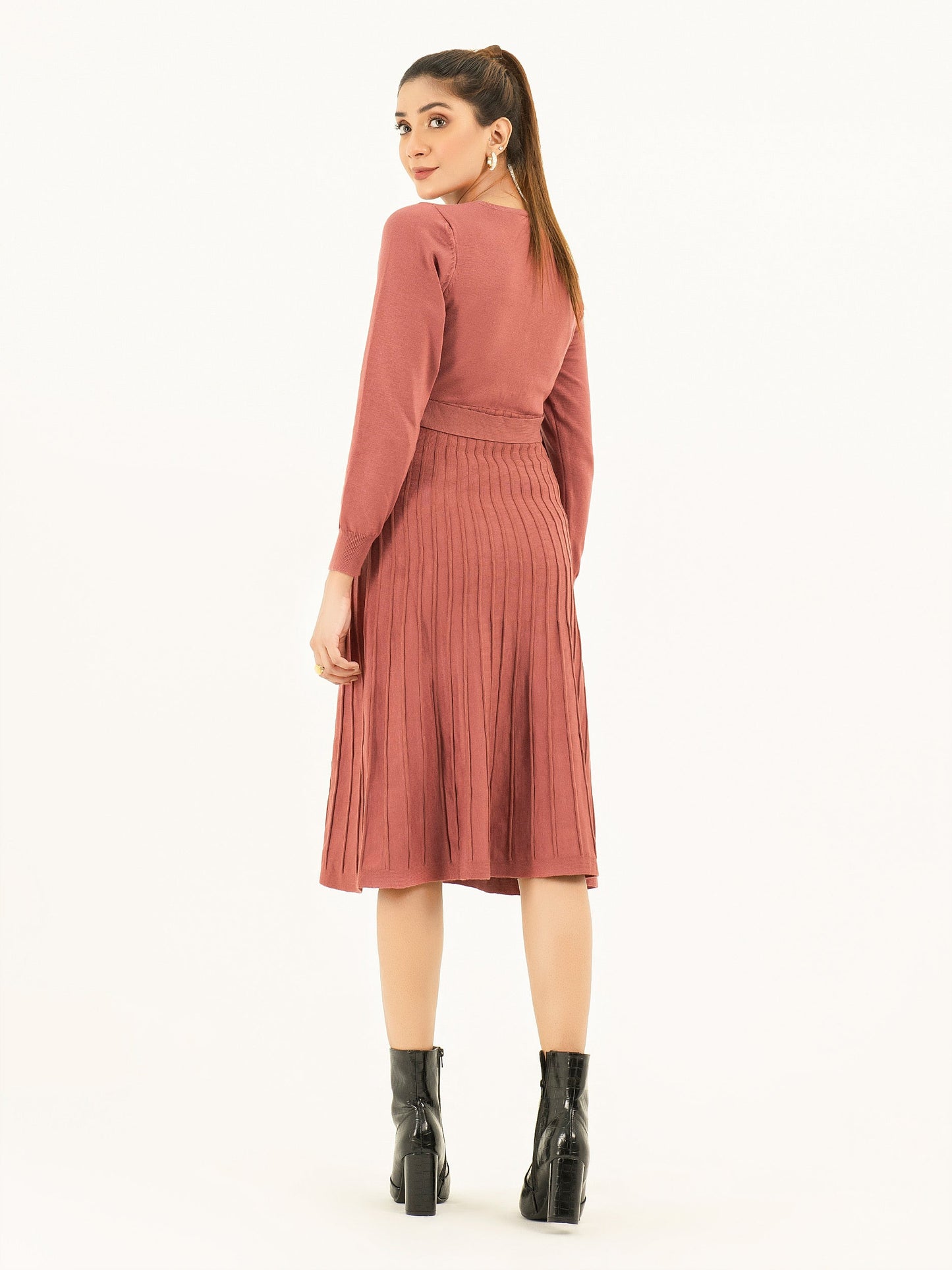 Limelight - Belted Bodycon Sweater Dress