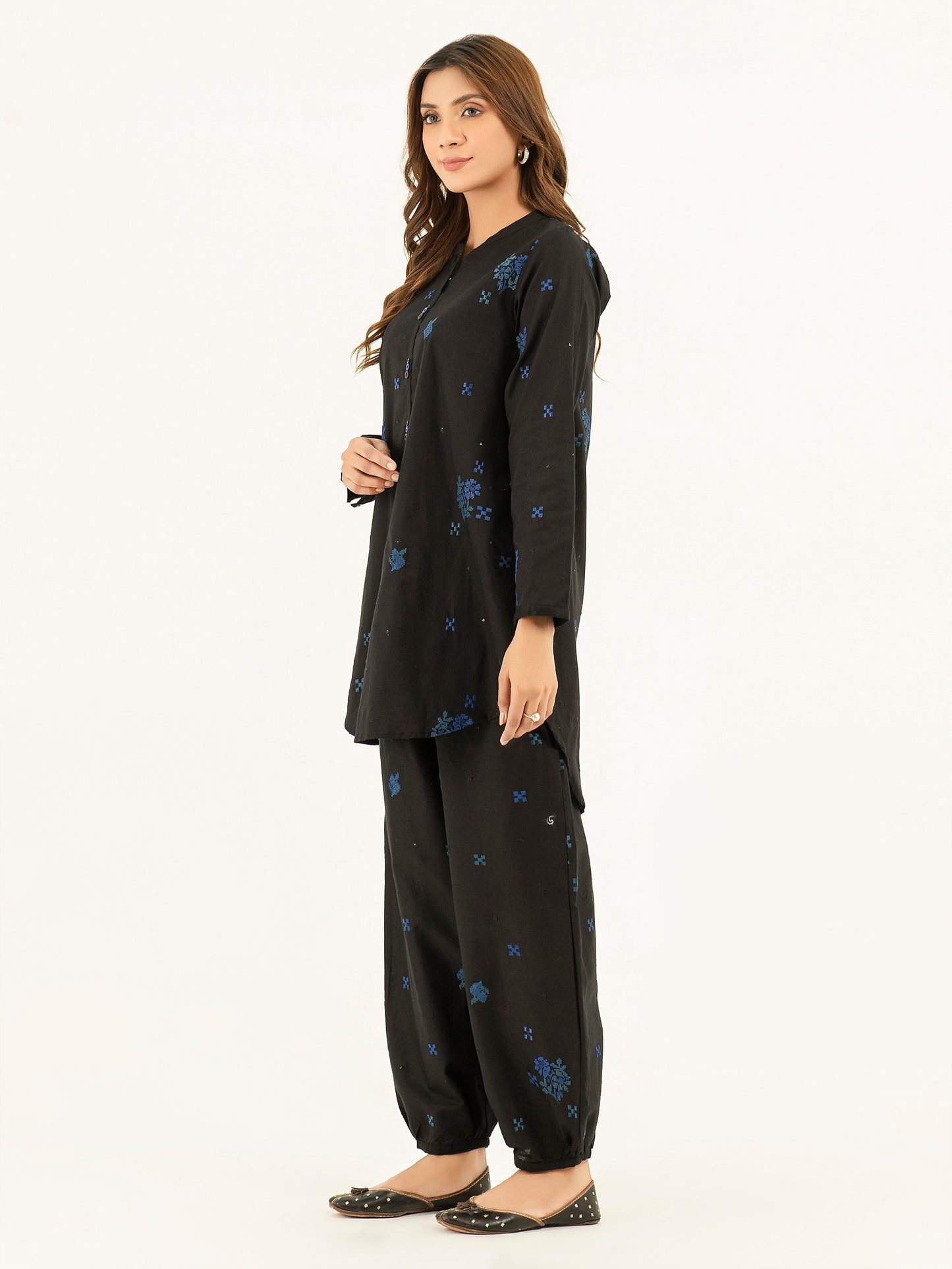 2 Piece Winter Cotton Suit-Embroidered (Pret)