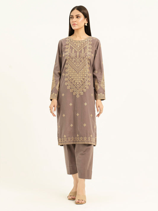 2 Piece Yarn Dyed Suit-Embroidered (Pret)