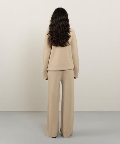 Sapphire - Ribbed Knit Long Trousers