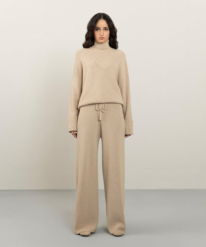 Sapphire - Ribbed Knit Long Trousers