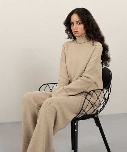 Sapphire - Ribbed Knit Long Trousers