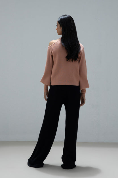 Asymmetric Cut-out Knit Sweater