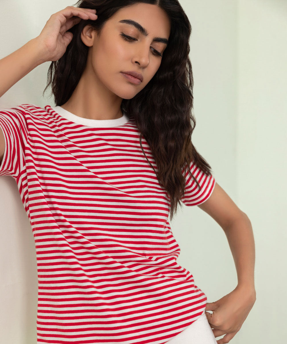 Sapphire - Yarn Dyed Striped T-Shirt