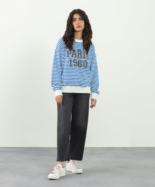 Sapphire - Yarn Dyed Striped Sweatshirt