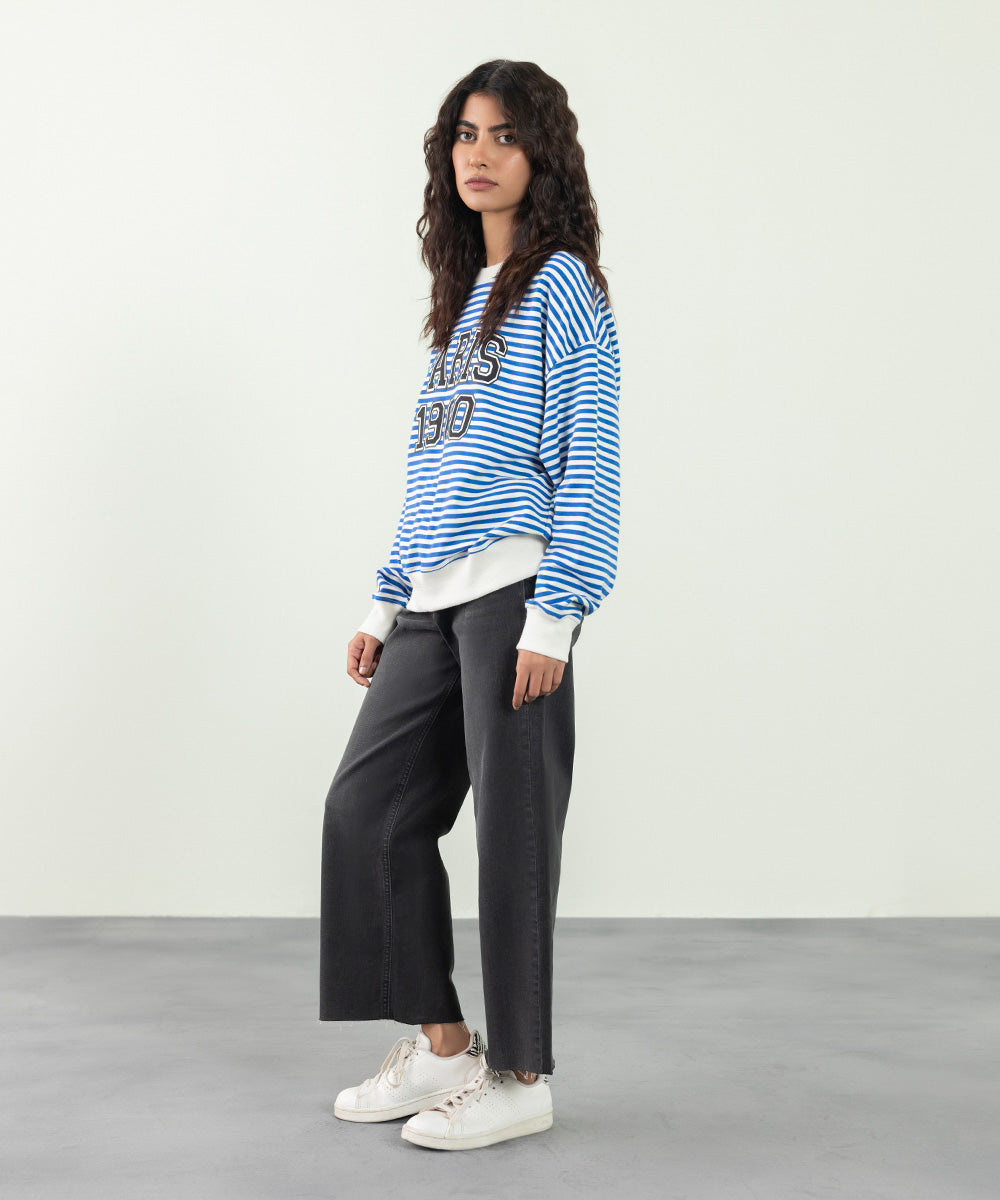 Sapphire - Yarn Dyed Striped Sweatshirt