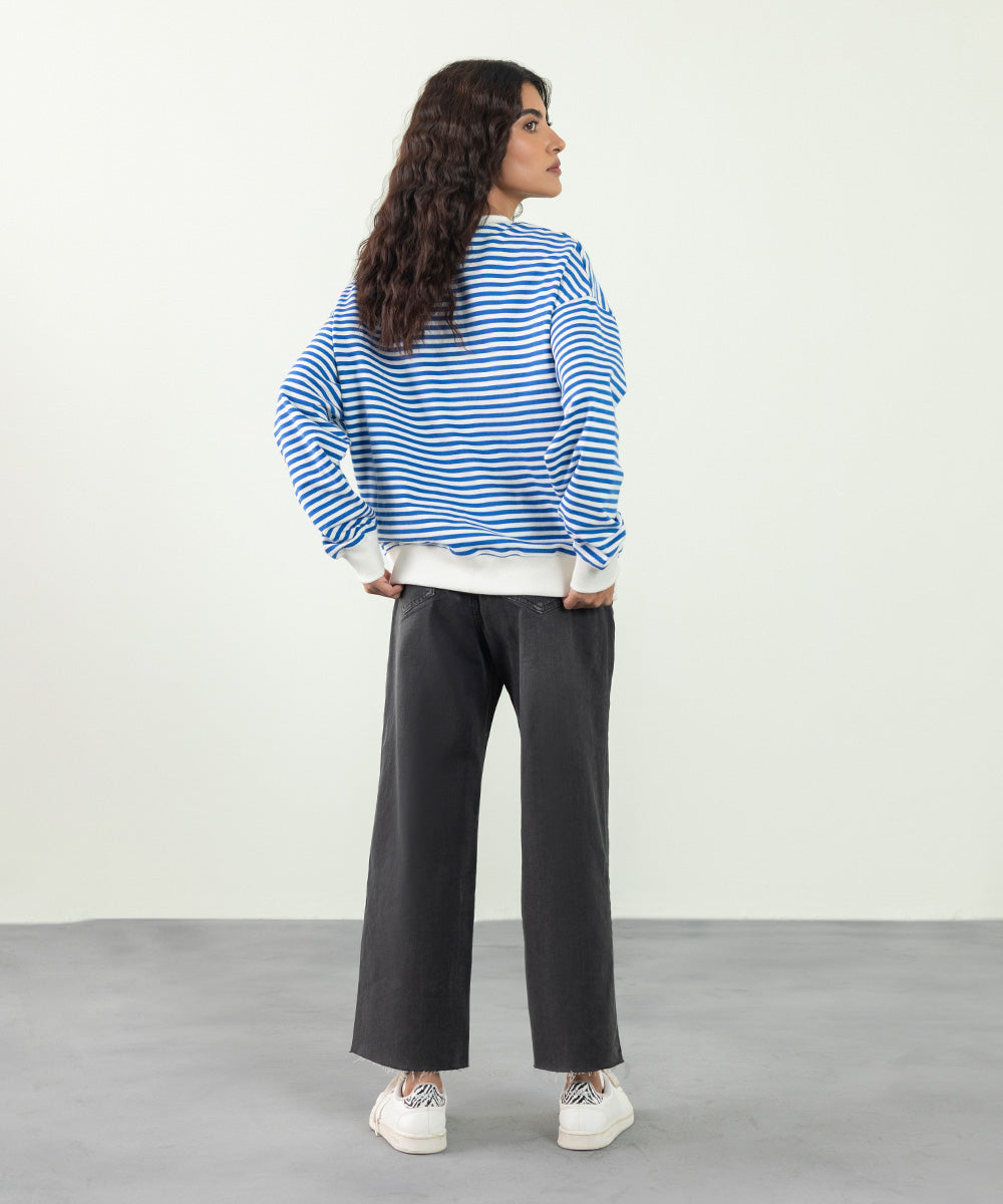 Sapphire - Yarn Dyed Striped Sweatshirt