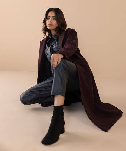 Sapphire - Peak Lapel Long Coat