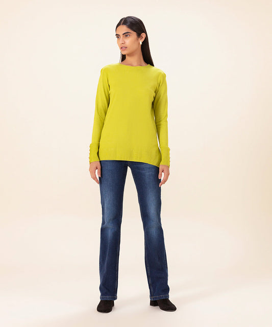 Sapphire - Light Weight Sweater With Gold Buttons