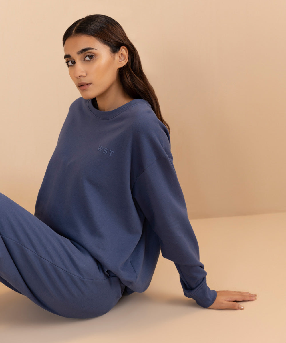 Sapphire - Fleece Back Oversized Sweatshirt