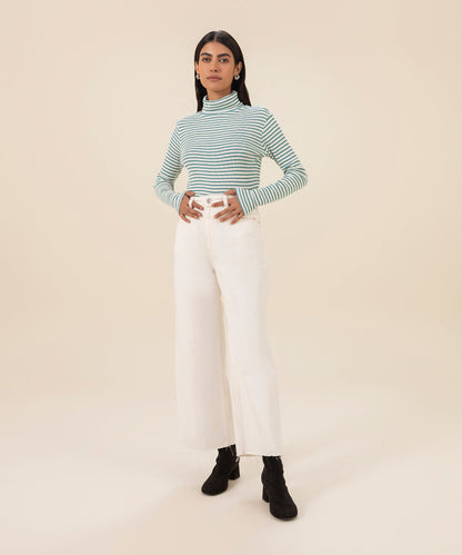 Sapphire - Yarn Dyed Ribbed Fitted Top