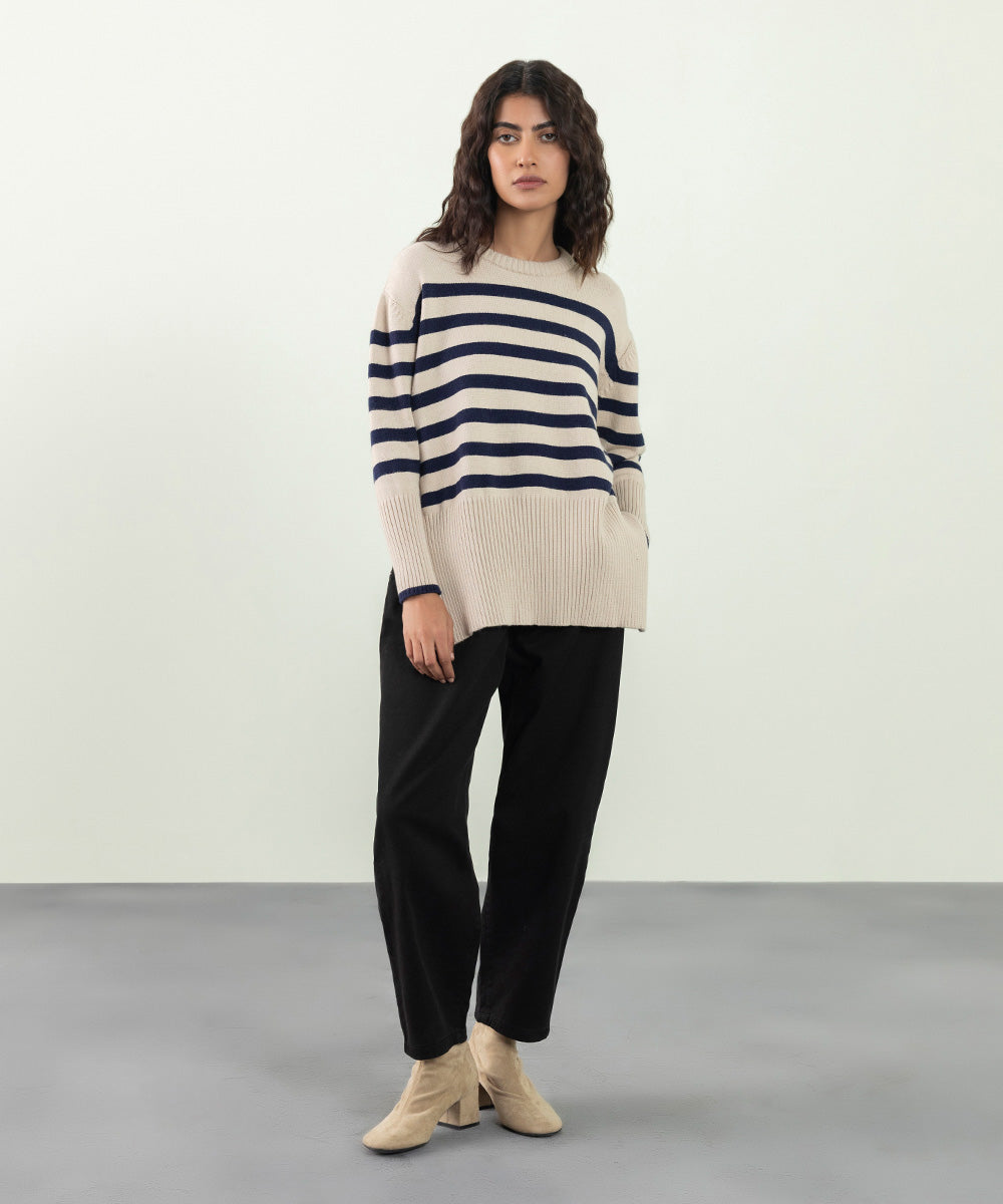 Sapphire - Oversized Striped Sweater