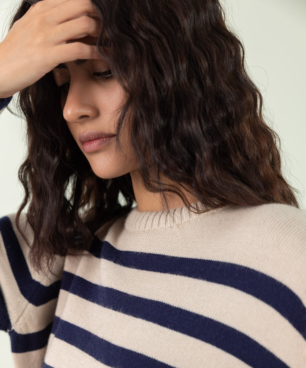 Sapphire - Oversized Striped Sweater