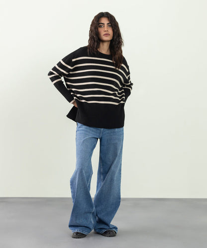 Sapphire - Oversized Striped Sweater